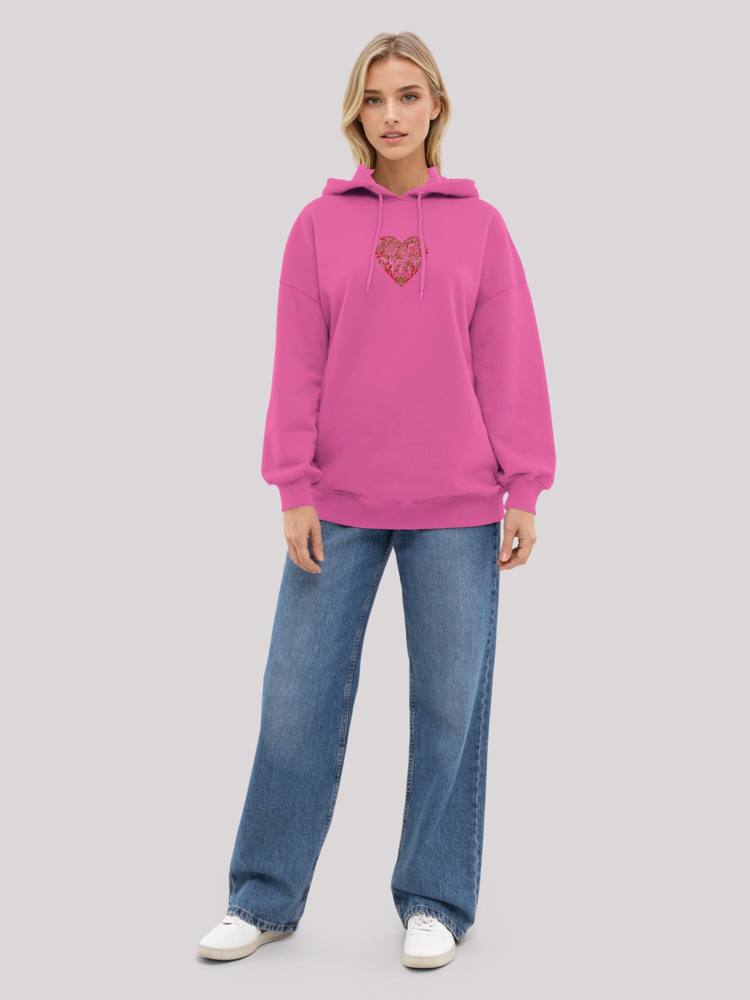 Thumbnail - F4NT4STIC Hoodie Blumen Herz bestickt