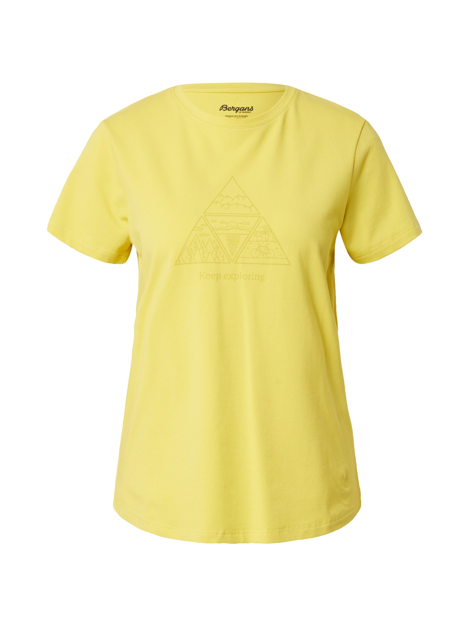 Bergans Marškinėliai citrinos spalva / alyvuogių spalva