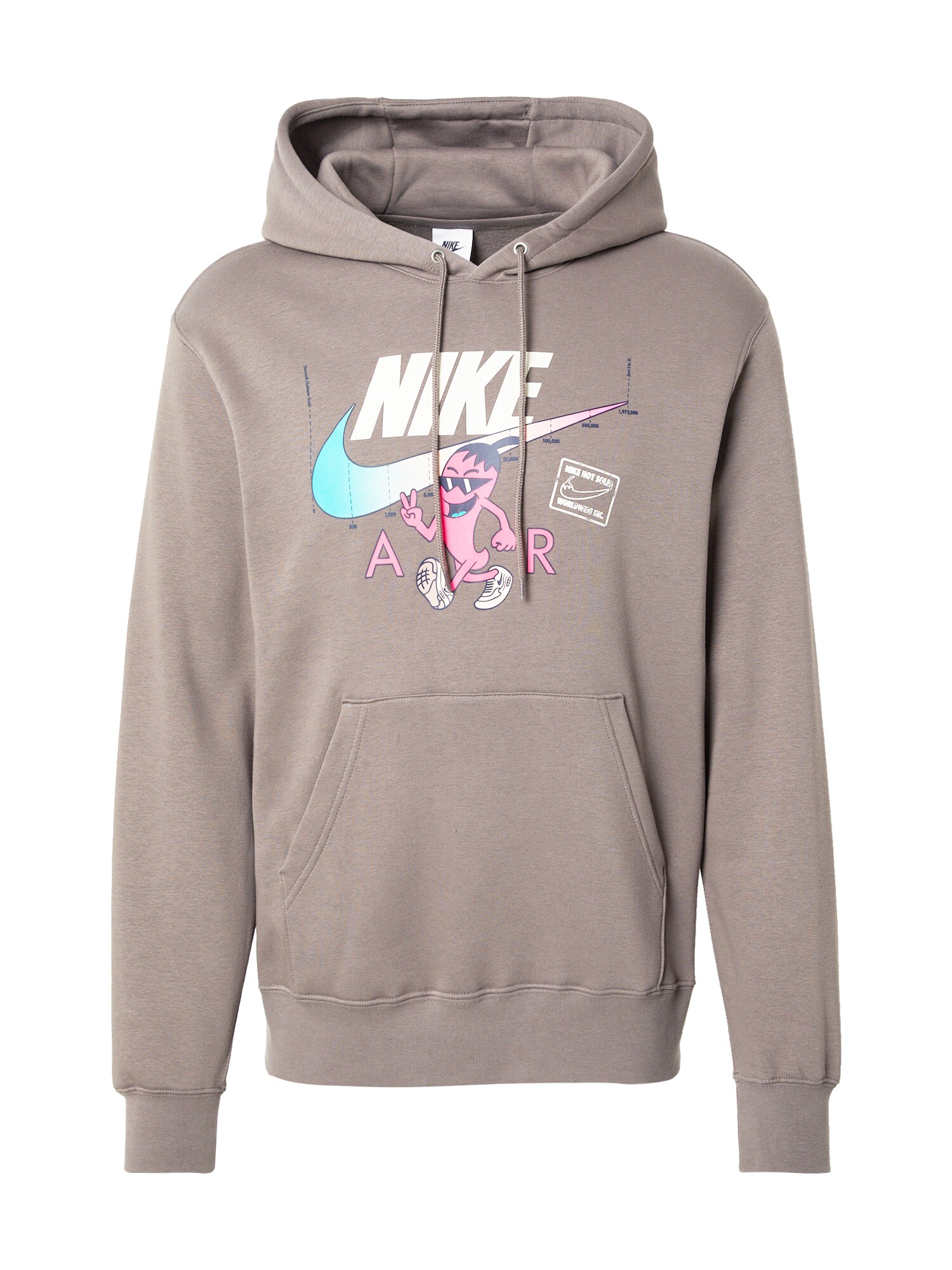 Nike Sportswear Mikina 'CLUB'  svetlomodrá / sivobéžová / svetloružová / biela