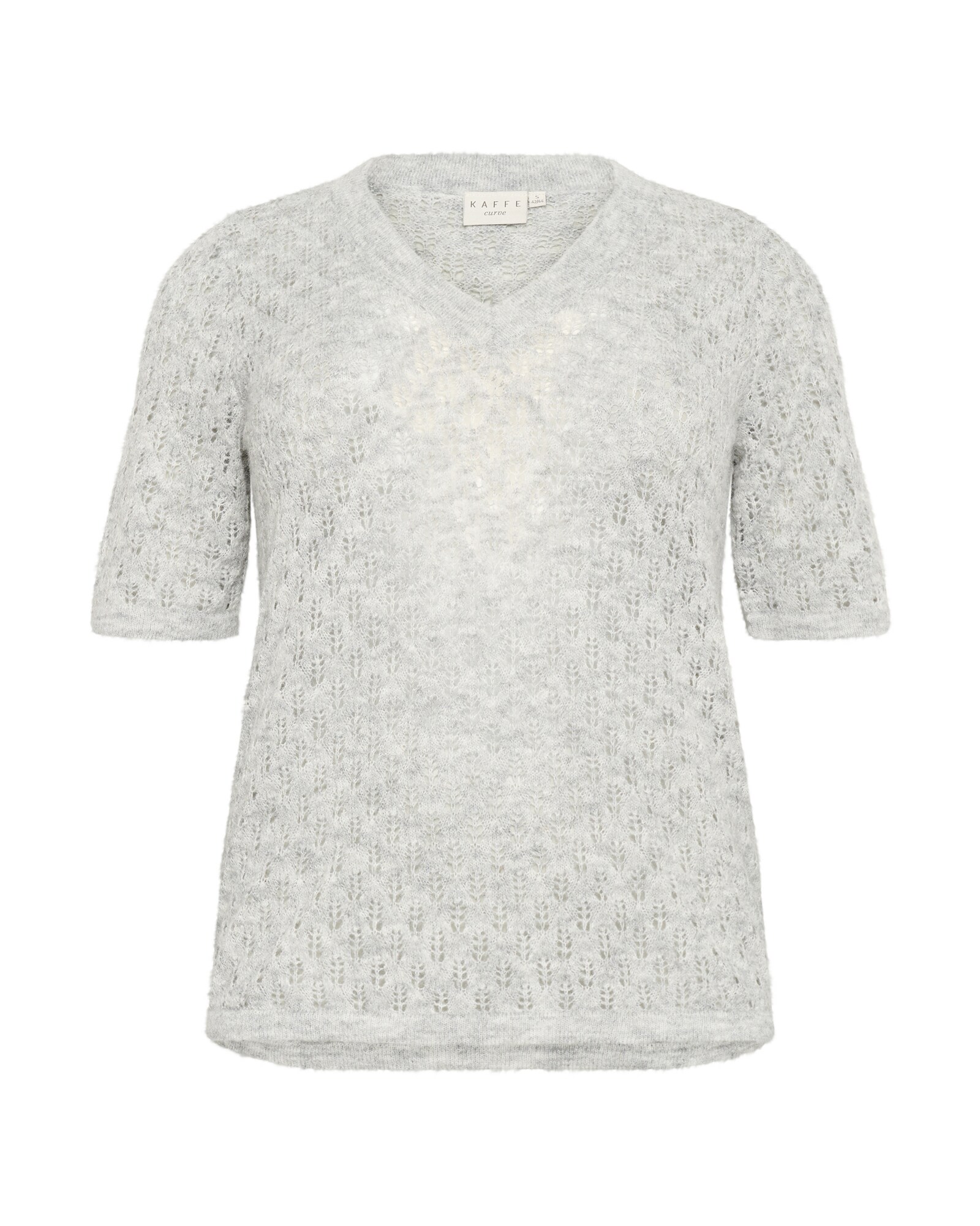 KAFFE CURVE Pulover Loura  gri deschis