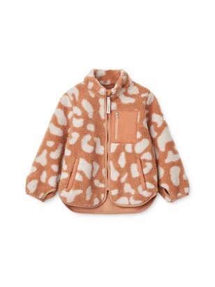 Liewood Fleece jas Camel / Natuurwit