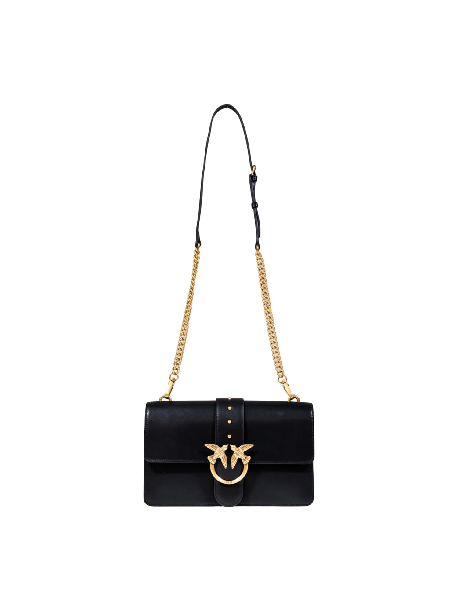 PINKO Bolso de hombro 'LOVE ONE CLASSIC ST. CL VITELLO 105857'  negro