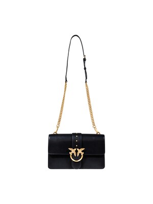 PINKO Bolso de hombro 'LOVE ONE CLASSIC ST. CL VITELLO 105857'  negro