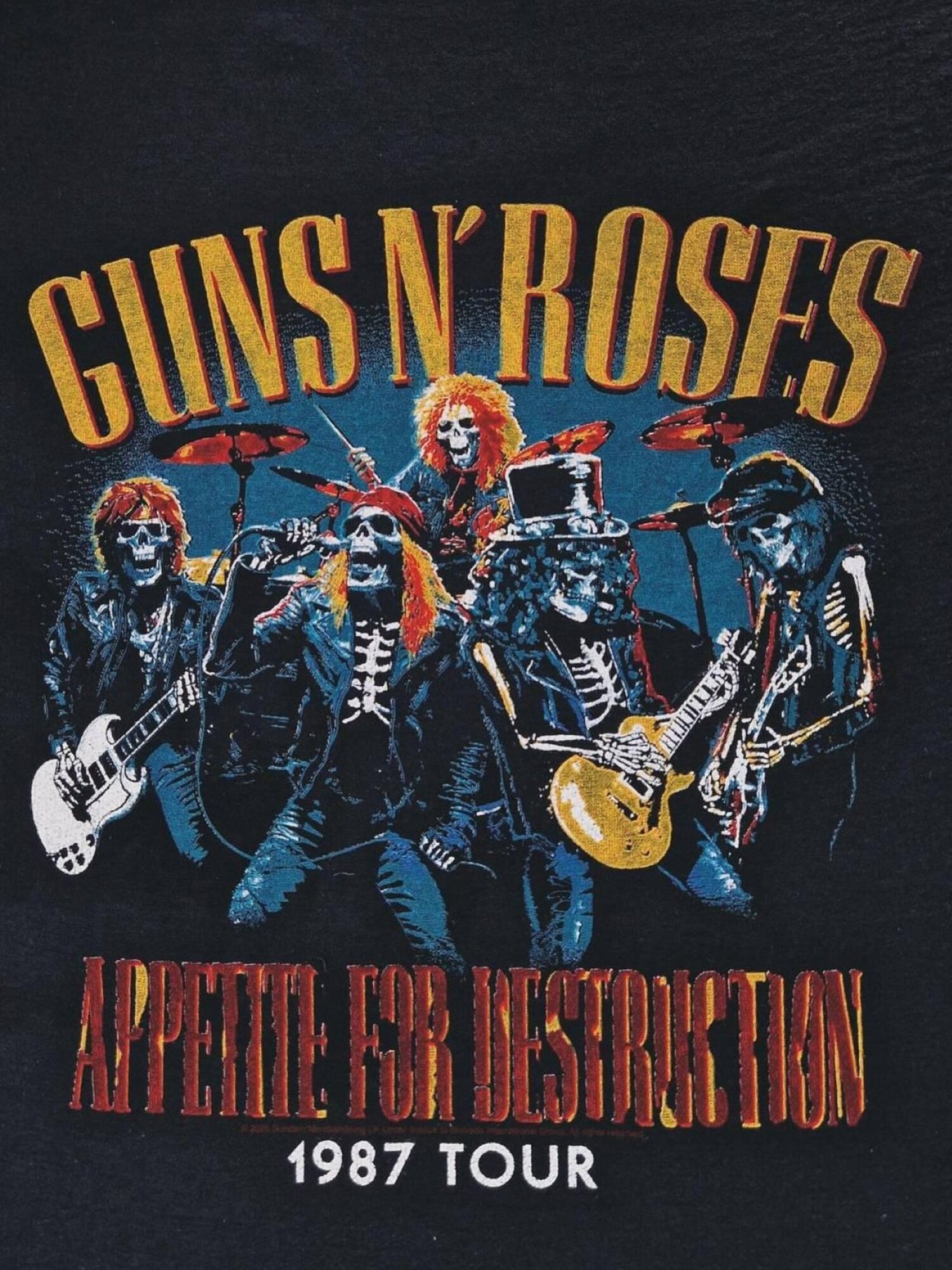 GUNS N' ROSES Camiseta 'Guns N´ Roses Appetite for destruction live skulls 1987 T-Shirt'  negro – imagen 4