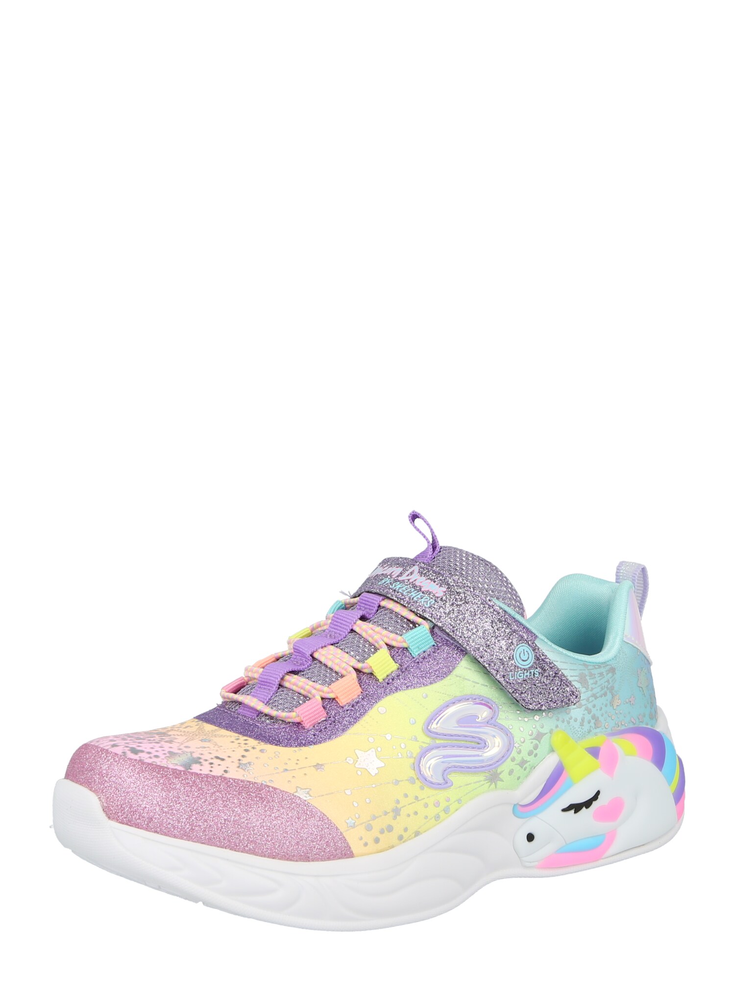 SKECHERS Сникърси 'Unicorn Dreams'  тюркоазен / светложълто / светлолилаво / бледорозово