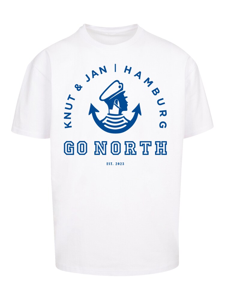F4NT4STIC T-Shirt 'Go North Knut & Jan Hamburg Logo Knut & Jan Hamburg' Herren Größe XXL blau / weiß
