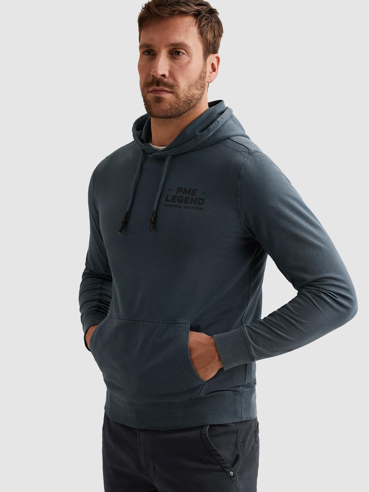 Sweatshirt 'Hoodie with garment-dye wash and artwork'