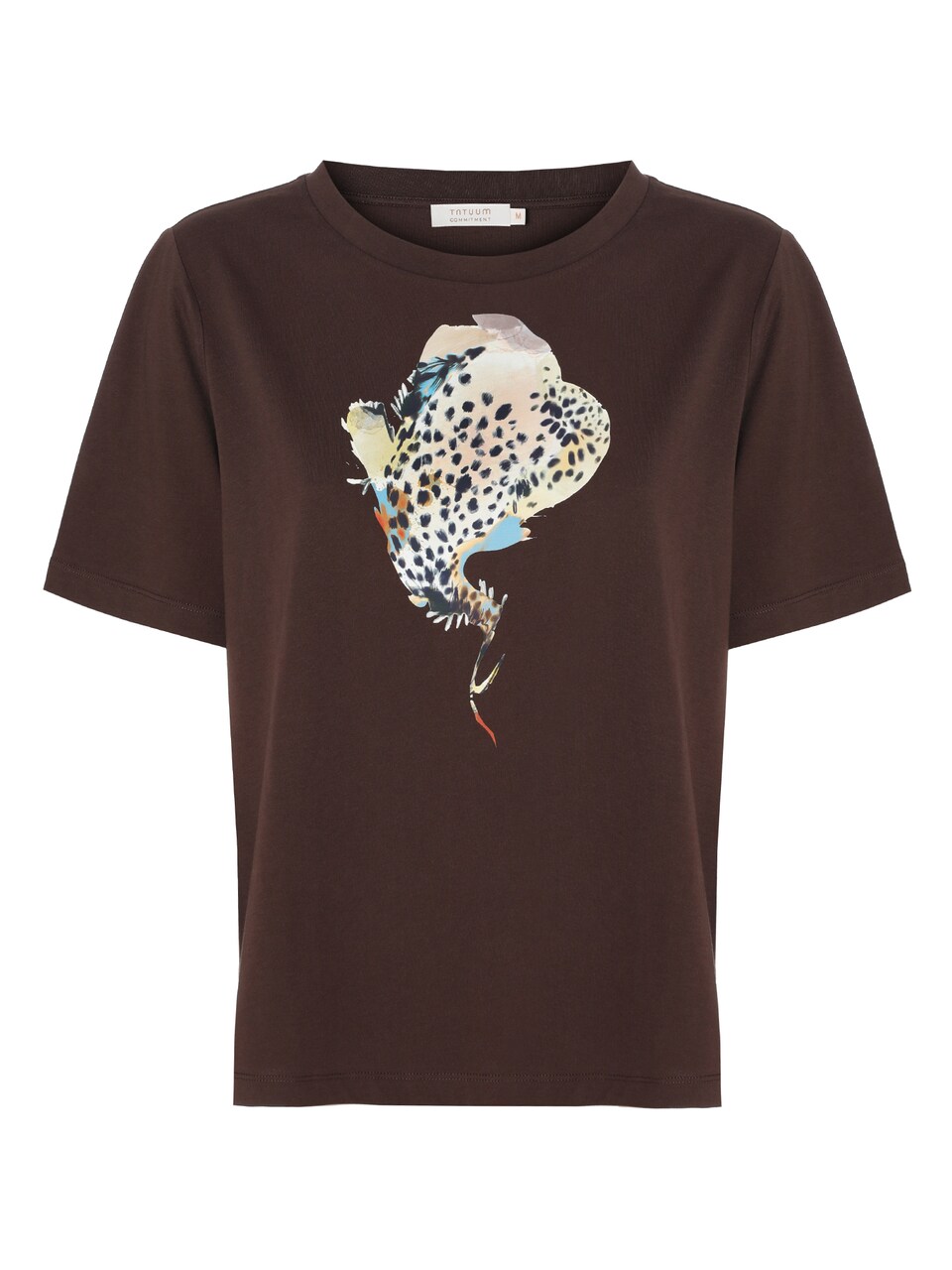 T-shirt 'Landa' ljusblå / choklad / stone