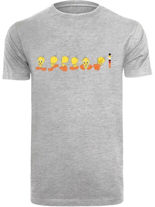 F4NT4STIC Shirt ‘Looney Tunes Tweety Pie’ Geel / Grijs / Oranje / Wit