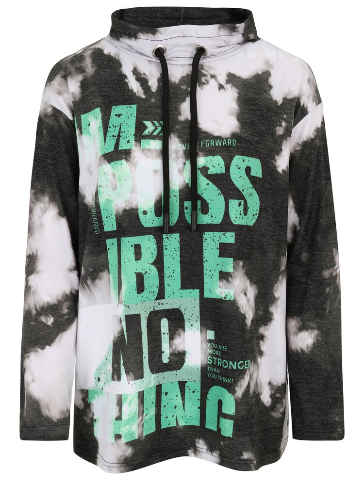 Doris Streich Sweatshirt Damen Größe XL grün / schwarz / weiß