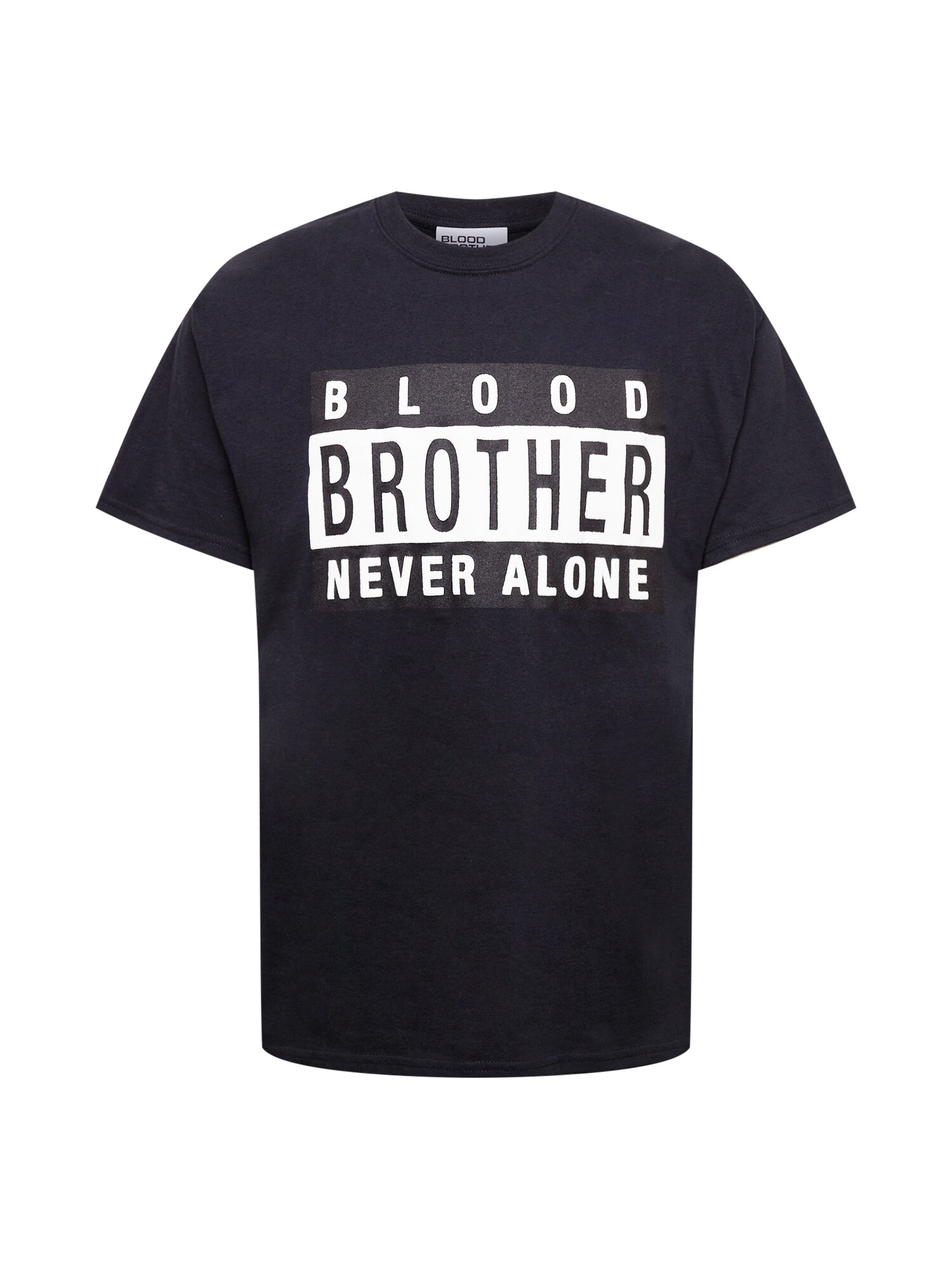 Blood Brother Marškinėliai 'NEVER ALONE' juoda / balta