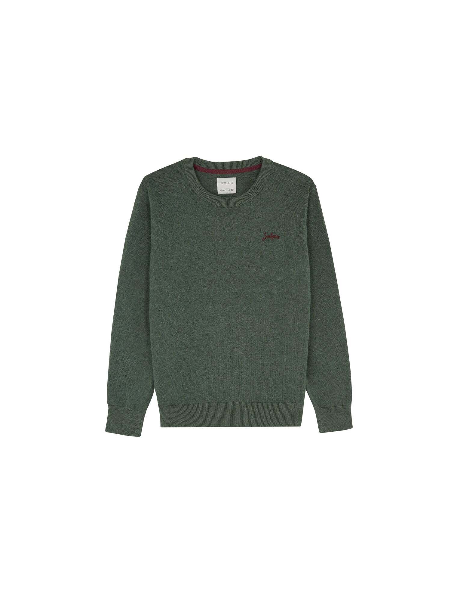 Scalpers Pulover  verde închis / roșu burgundy