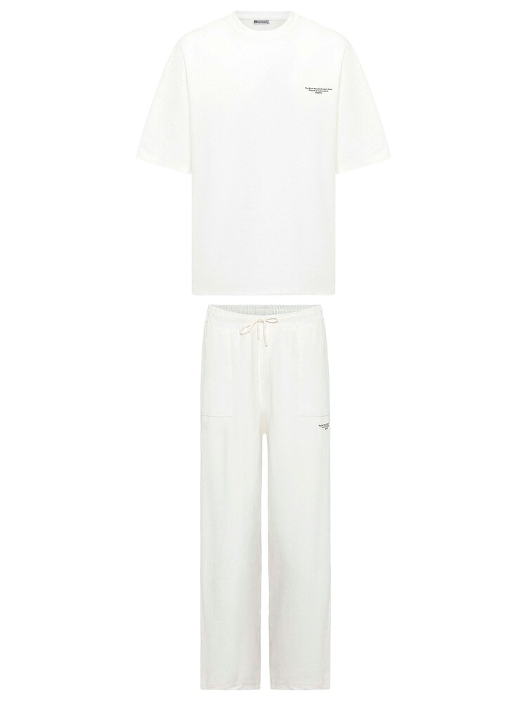 Dandalo Hausanzug Herren Größe M ecru / schwarz