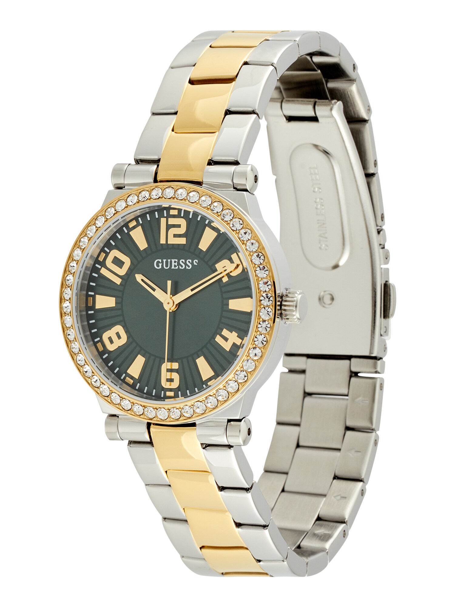 Guess Analoog Horloge 'Fawn' Goud / Donkergroen / Zilver