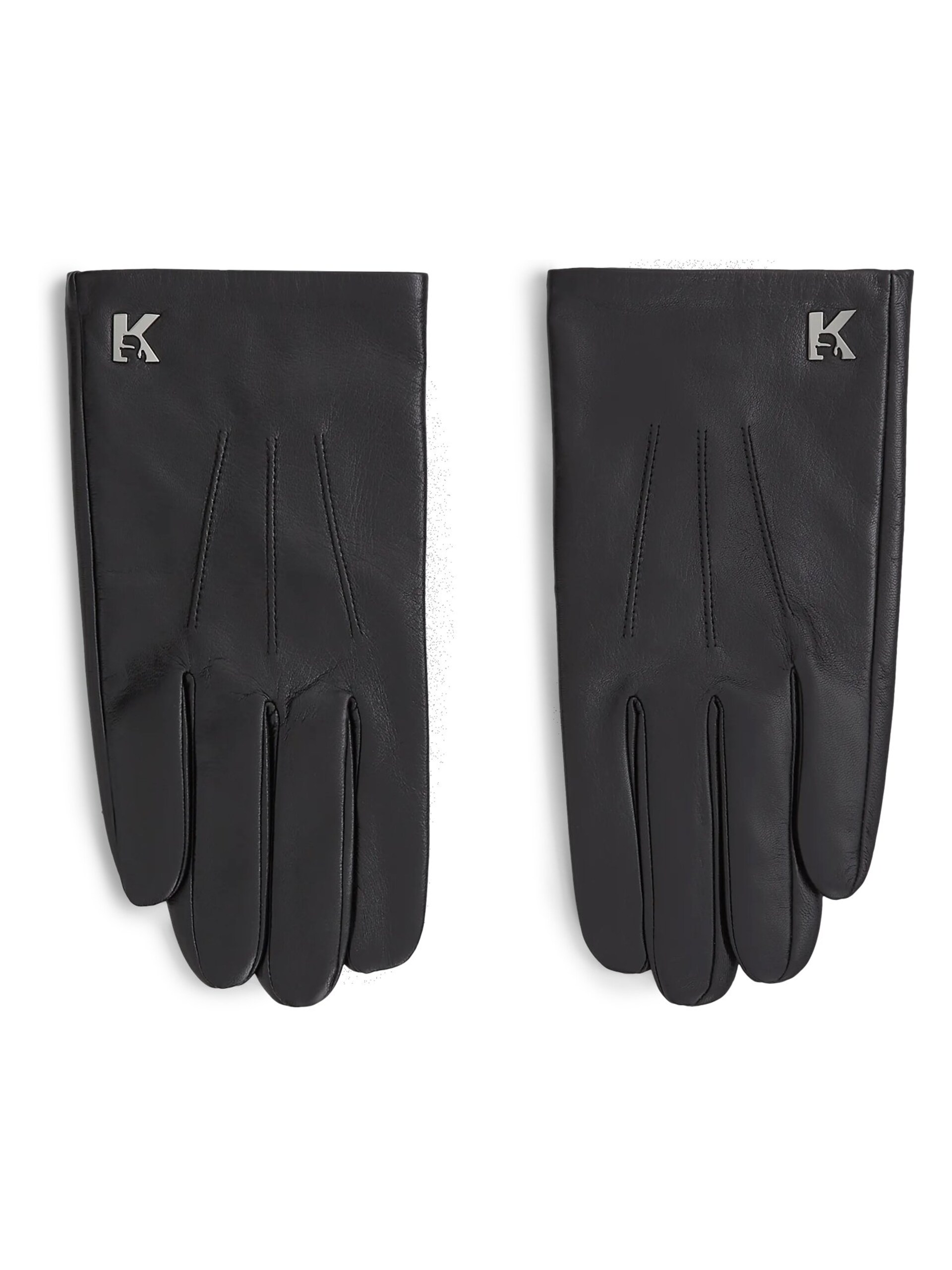KARL LAGERFELD JEANS Fingervantar ' Lederhandschuhe mit K-Logo ' dam