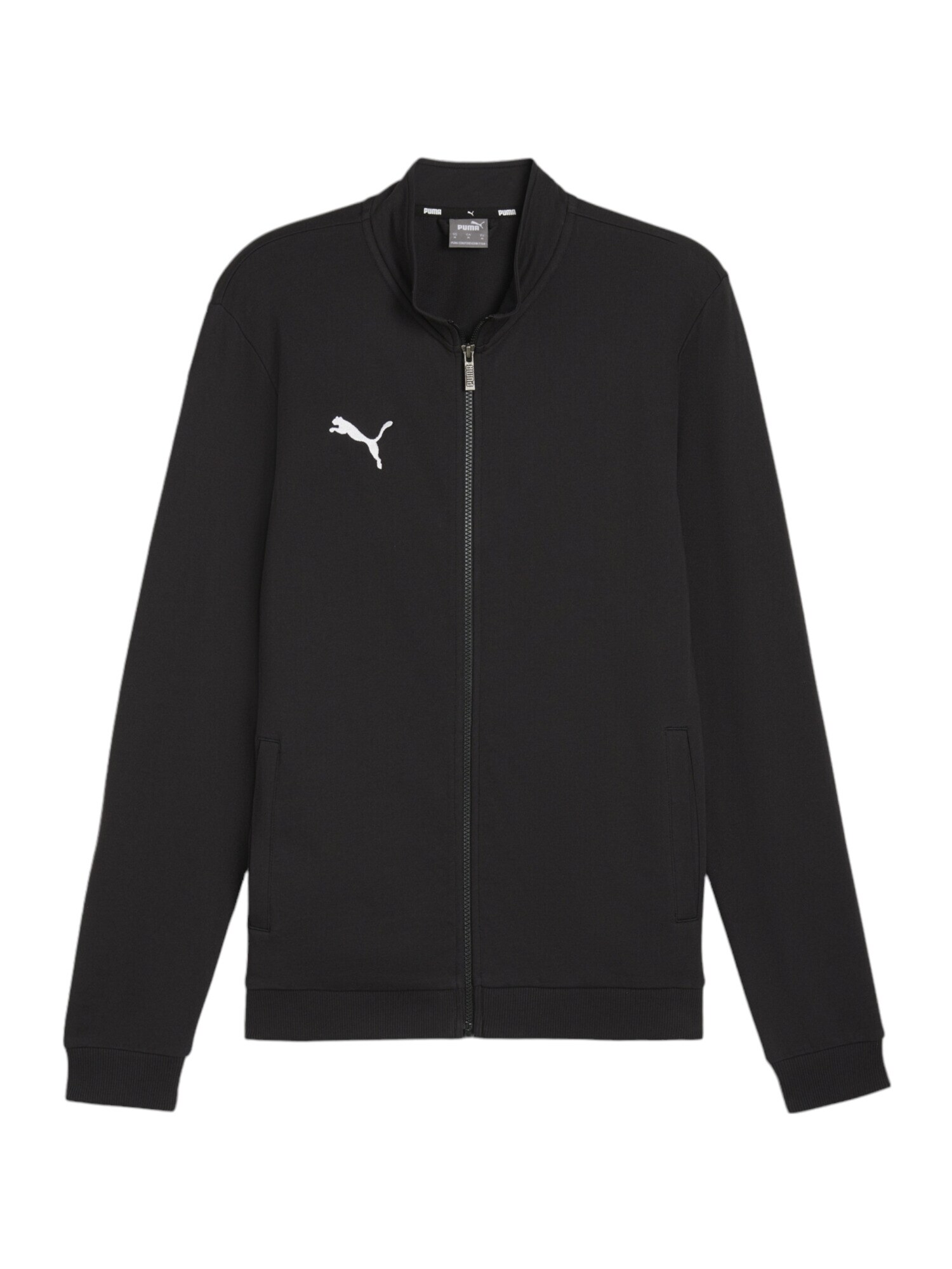 PUMA Bluză cu fermoar sport TeamGoal  negru / alb