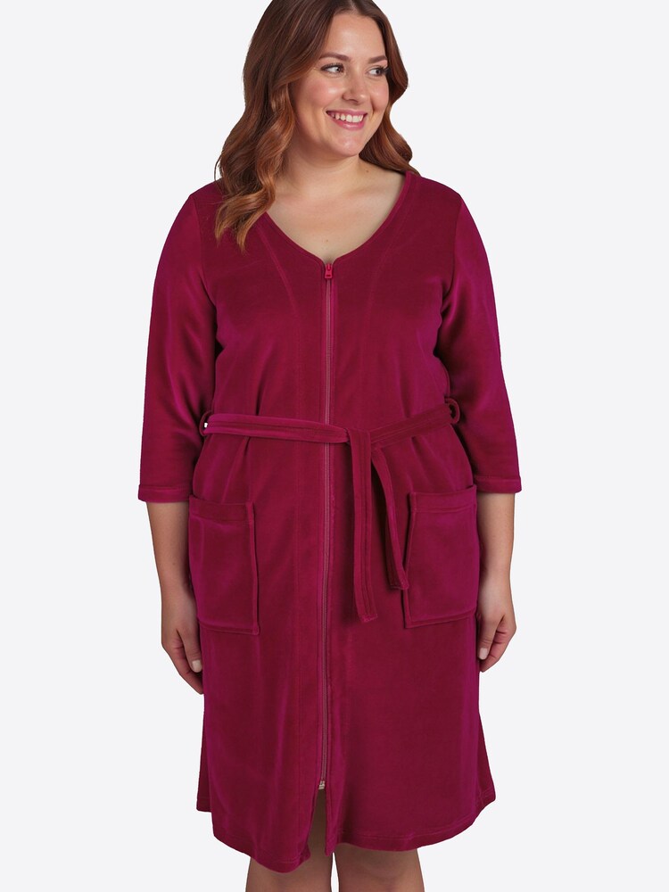 Vivisence Bademantel lang '5011' Damen Größe XXXL rubinrot