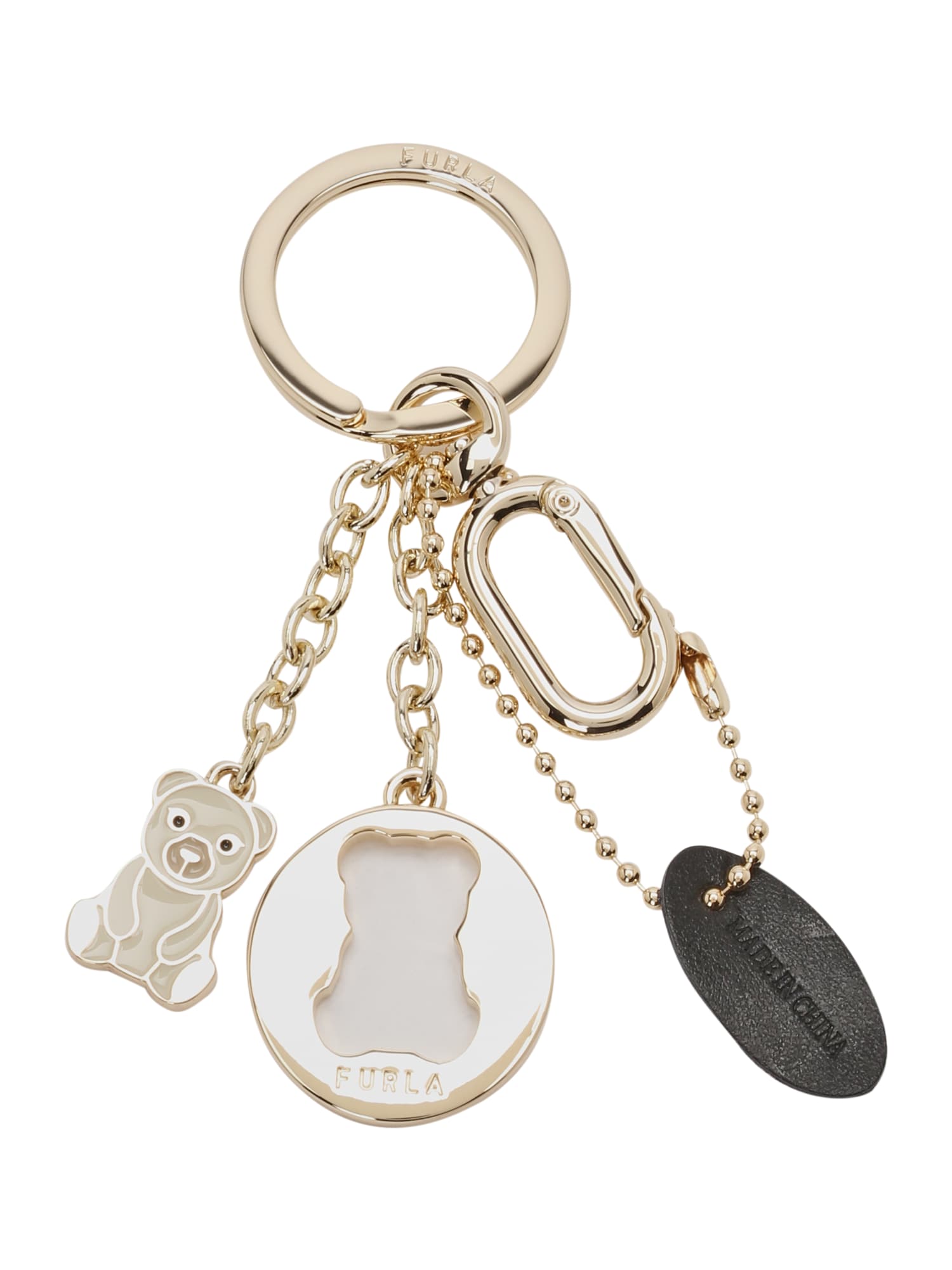 FURLA Breloc BEAR auriu / negru / alb