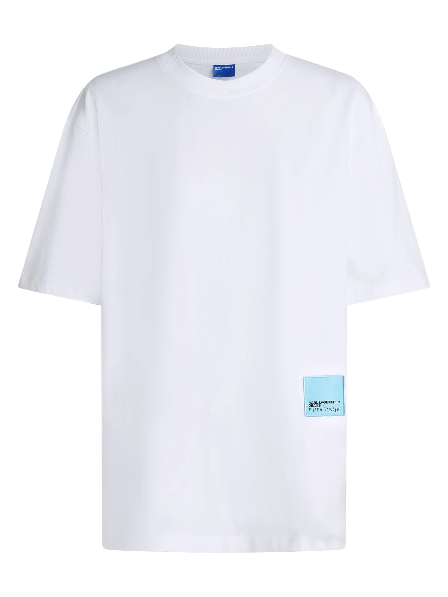 KARL LAGERFELD JEANS Tricou Pietro Terzini albastru / negru / alb