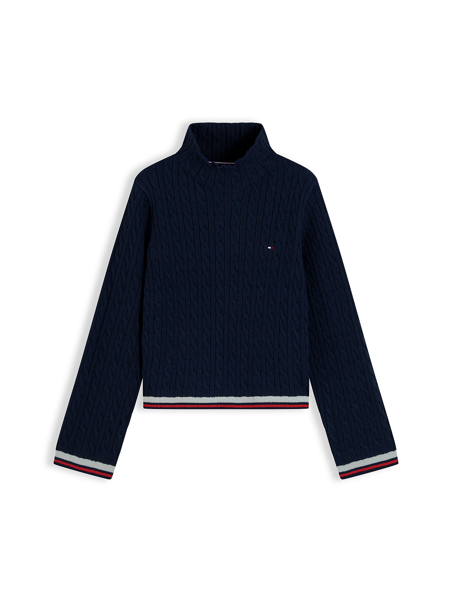 TOMMY HILFIGER Pulover albastru marin / roșu / alb