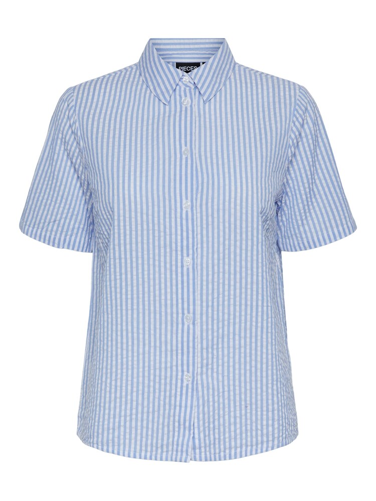 PIECES Bluse 'PCSally' Damen Größe XXL hellblau / weiß