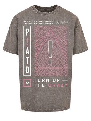 F4NT4STIC Shirt ‘Panic At The Disco Turn Up The Crazy’ Grijs / Lichtroze / Wit