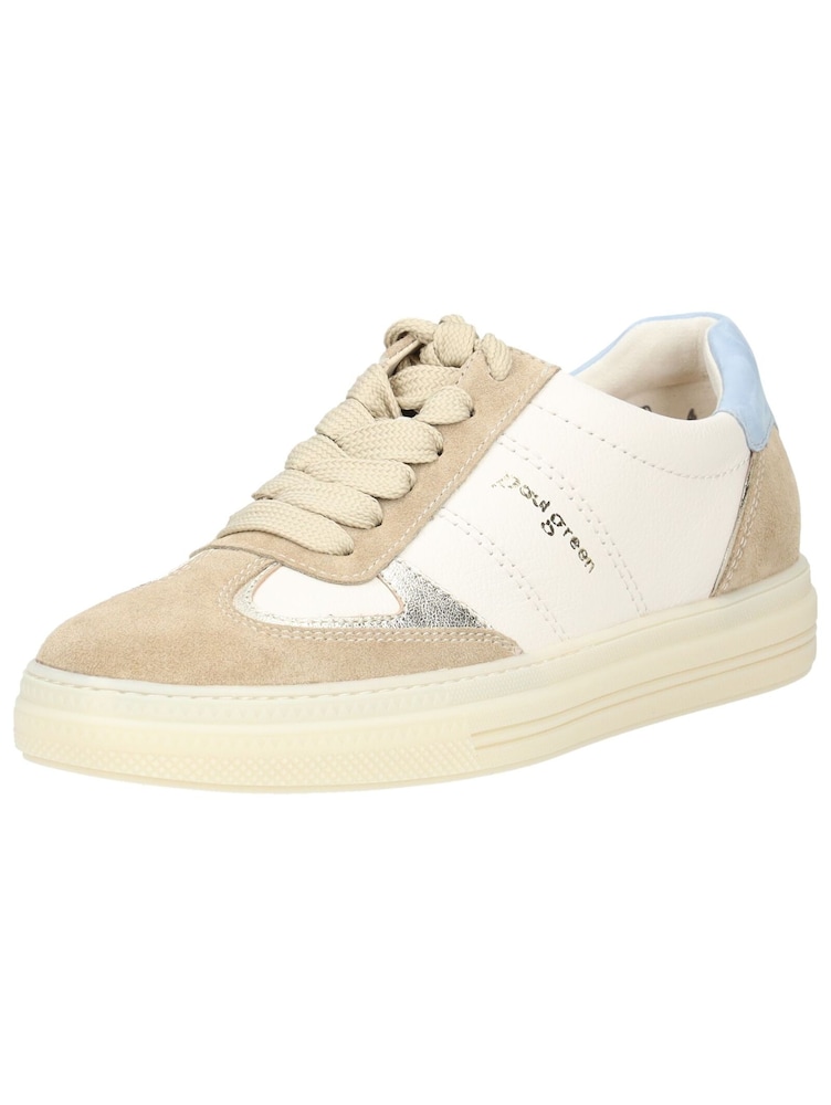 Paul Green Sneaker Damen Größe 37.5 beige / hellblau / silber / offwhite