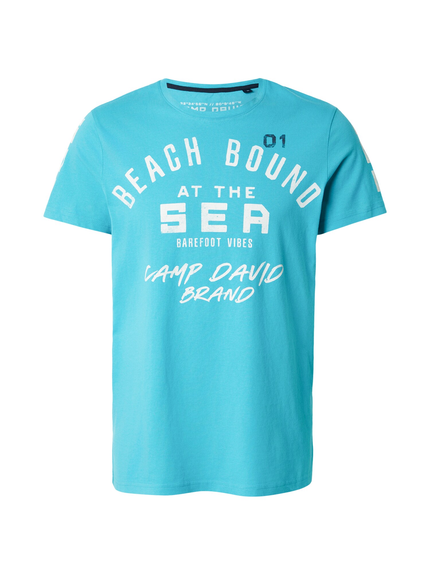 CAMP DAVID Tricou  gri deschis / verde deschis