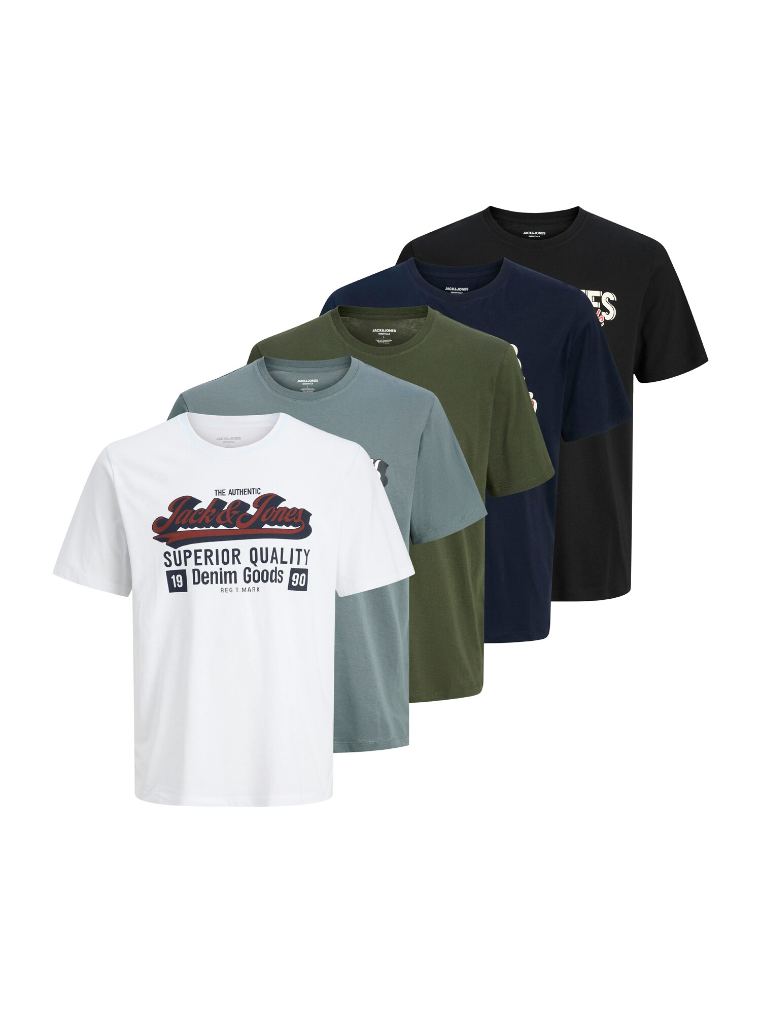 JACK & JONES Tričko  námornícka modrá / sivá / olivová / čierna / biela