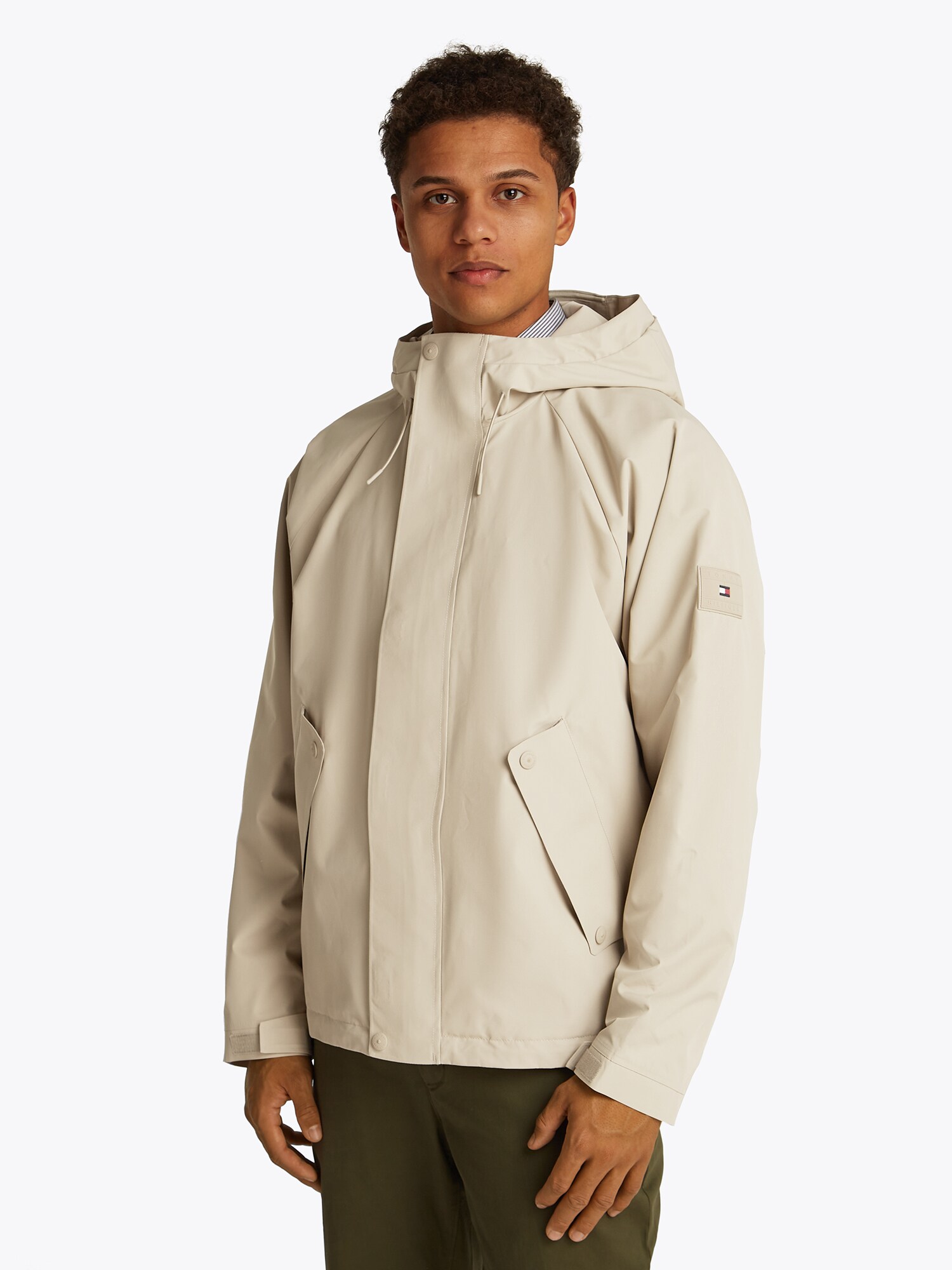 TOMMY HILFIGER Átmeneti dzseki 'TECH HOODED JKT'  bézs termék 2. képe