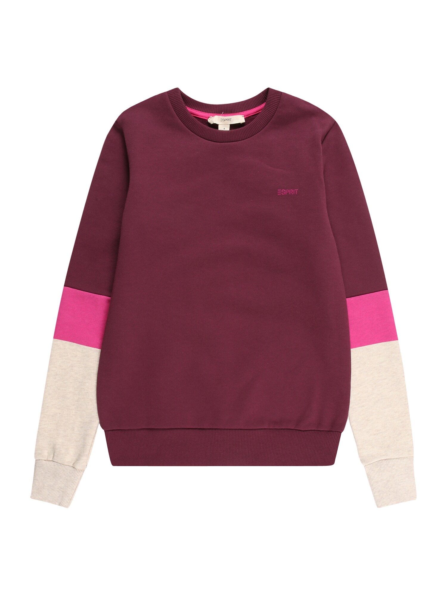 ESPRIT Sportisks džemperis pelēks / rozā / bordo