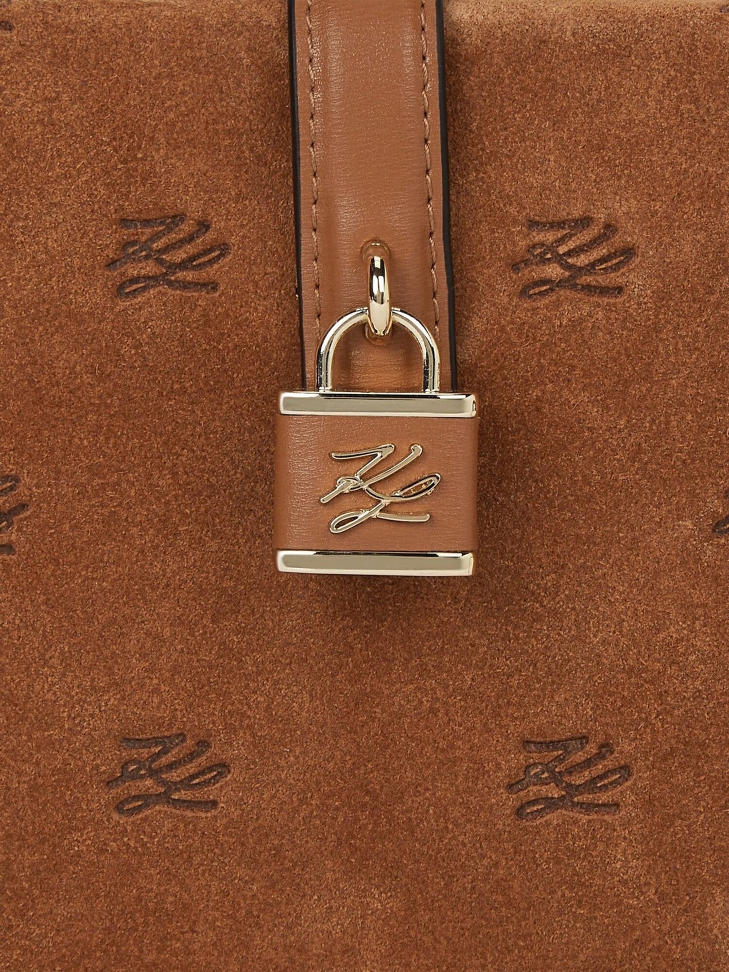 Karl Lagerfeld Bolso de mano Bolso de mano con candado K/Autograph Tan para mujer – imagen 2