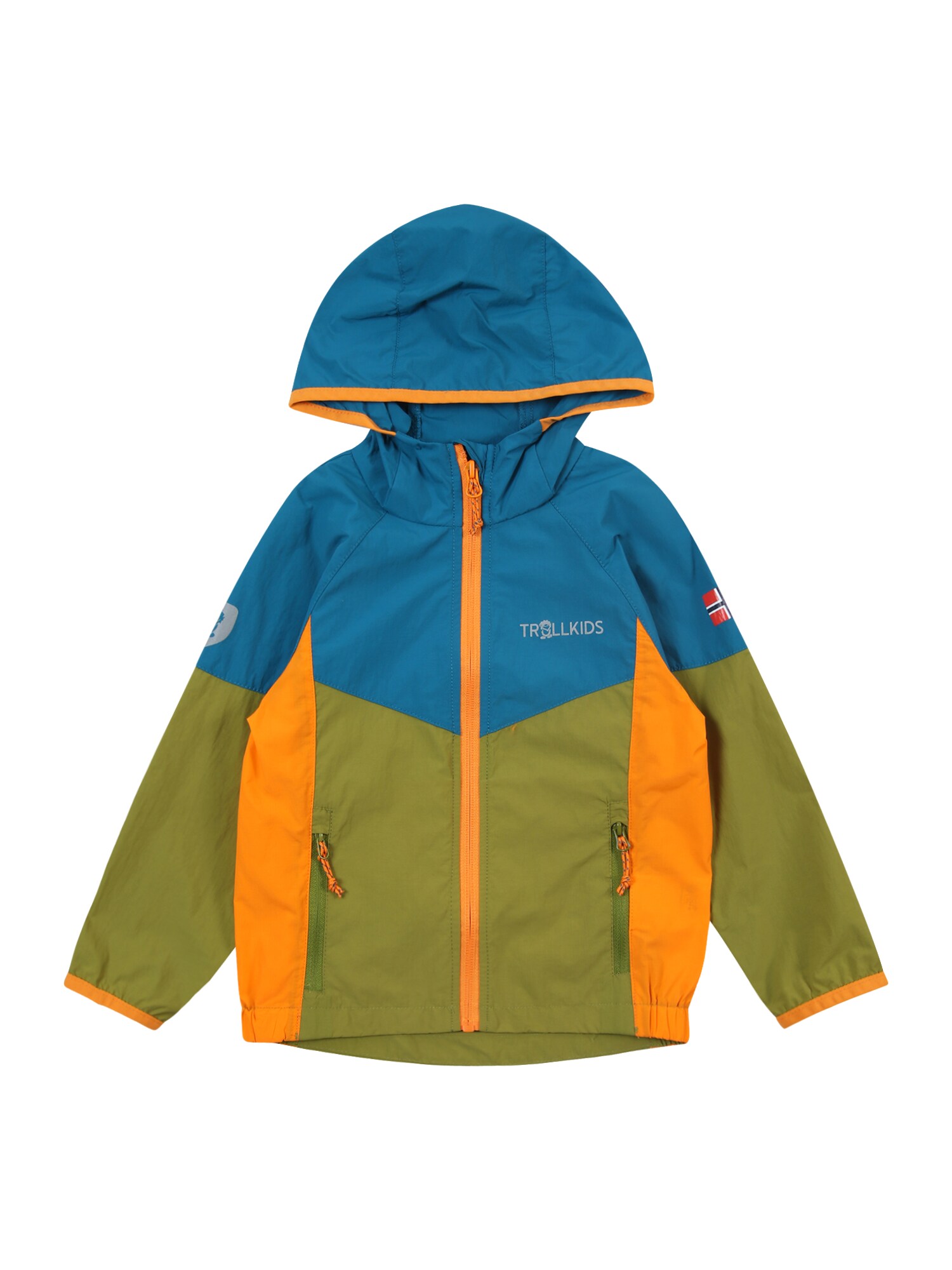 TROLLKIDS Outdoorová bunda 'Sira'  modrá / olivová / oranžová