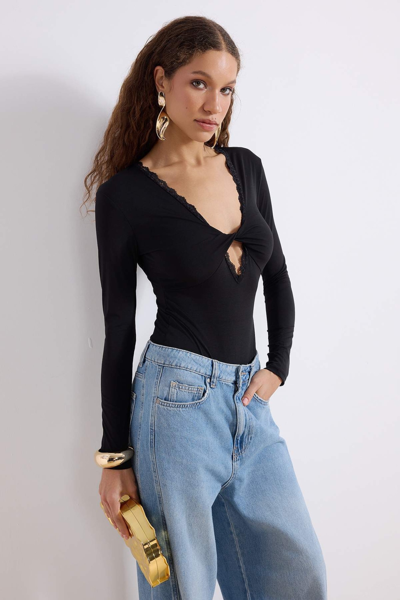 Trendyol Tricou body negru