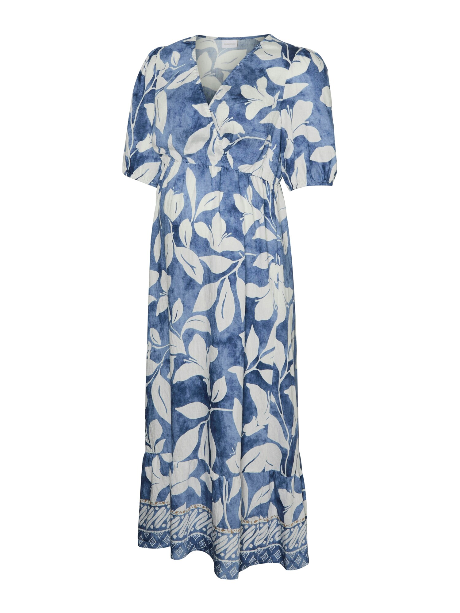 Mamalicious Jurk 'Mlmalikka Tess' Blauw Denim / Wit
