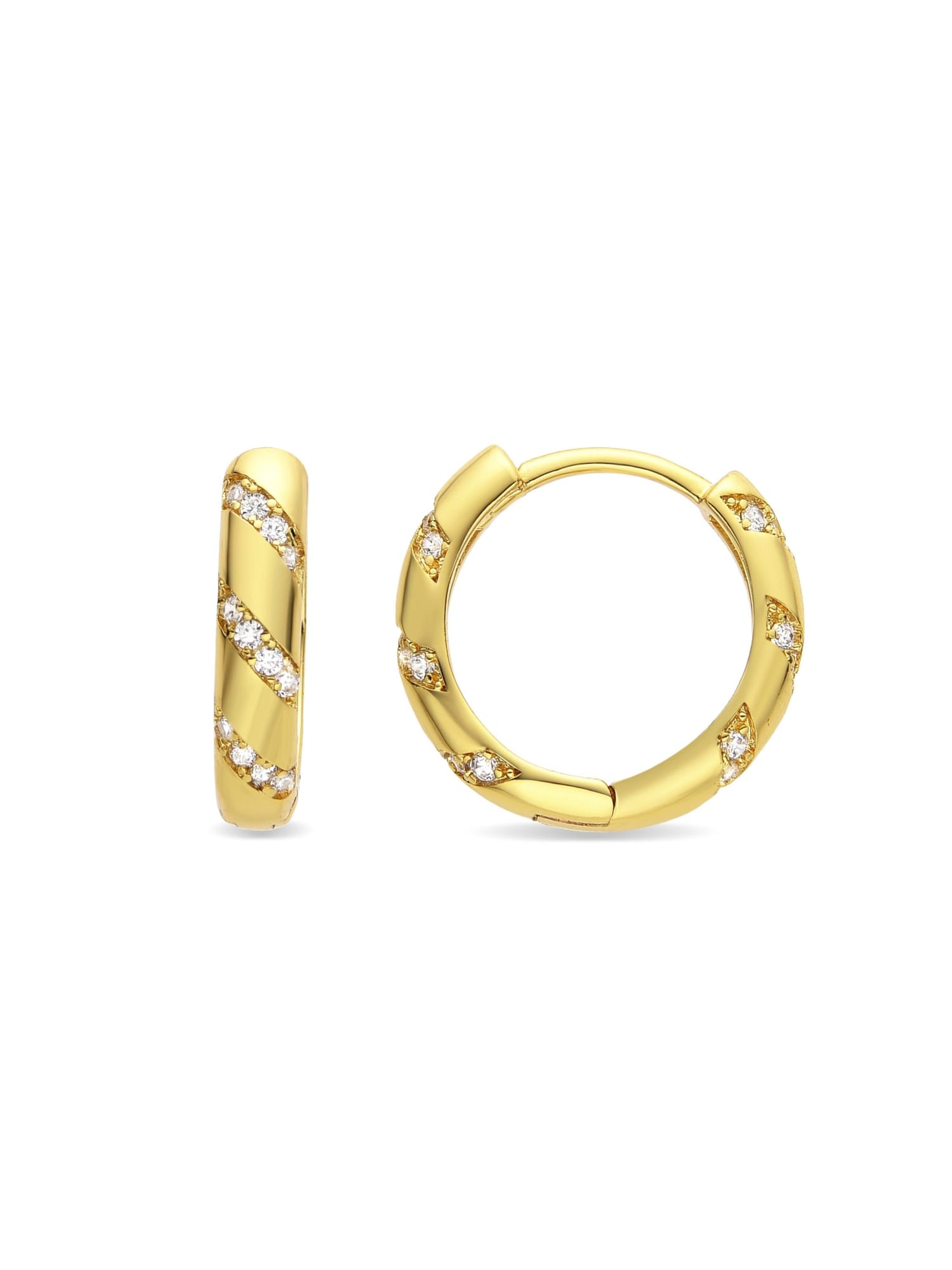Luxenter Örhängen med Glansig Zirkonia 18K guldfinish Lionvi dam – bild 3