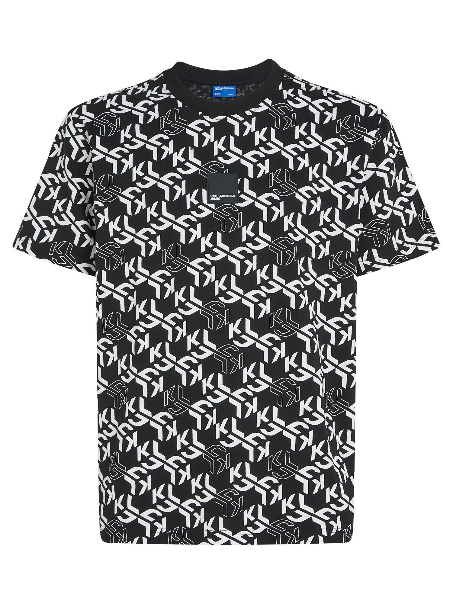 KARL LAGERFELD JEANS Tricou MONOGRAM  negru / alb murdar