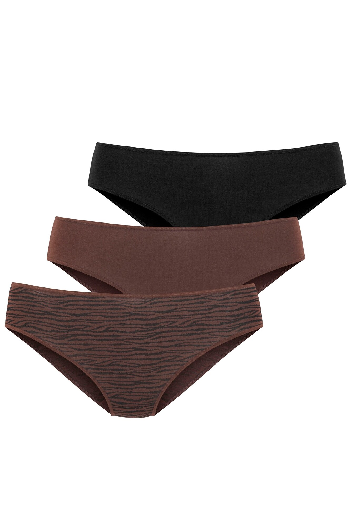LASCANA Slip  sötét barna / fekete akciós termékkép 1