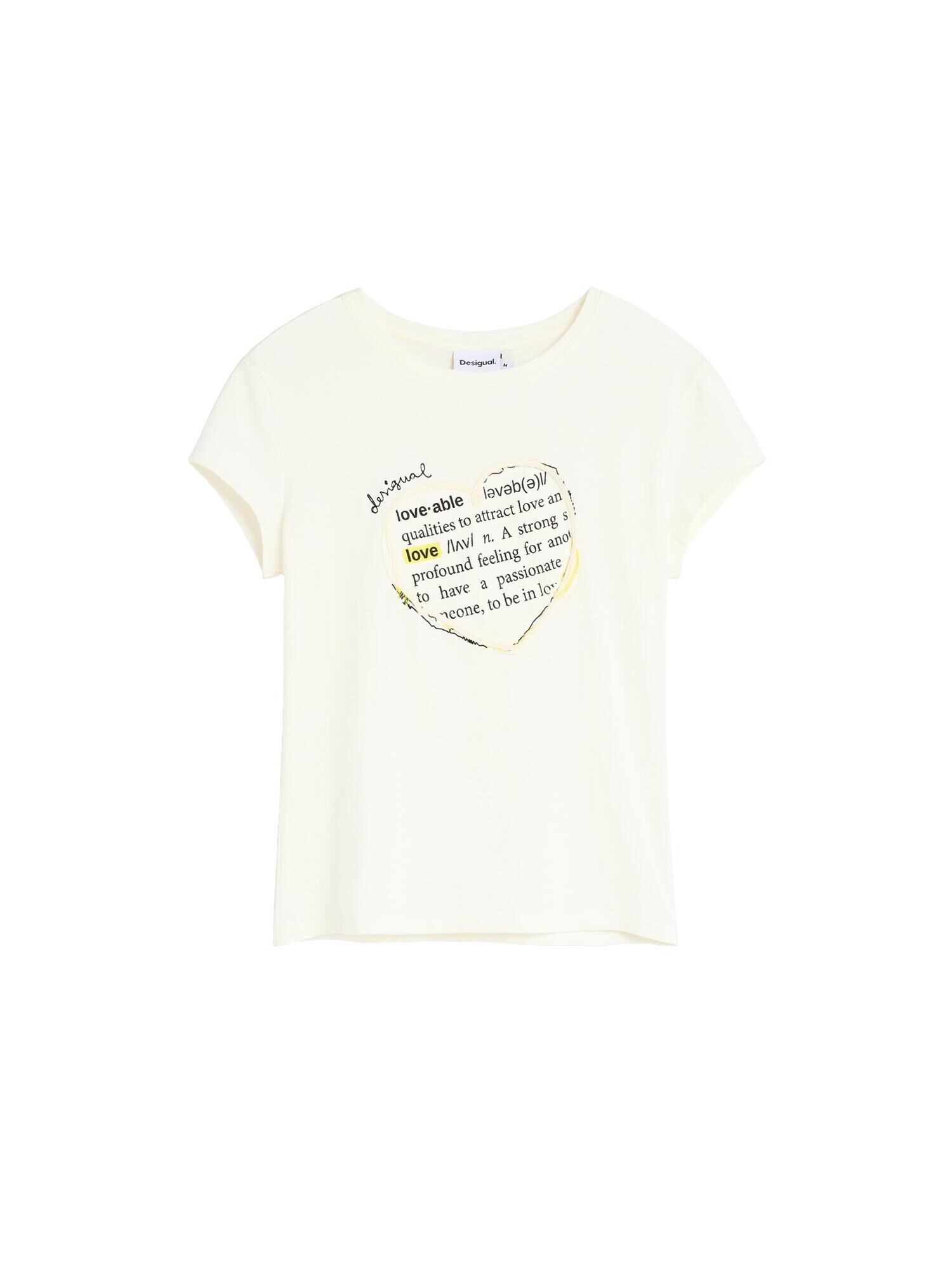 Desigual Tricou crem / galben / negru / alb lână