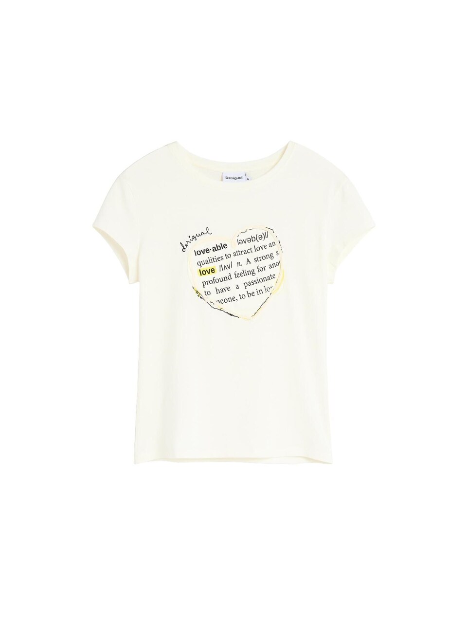 T-shirt kräm / gul / svart