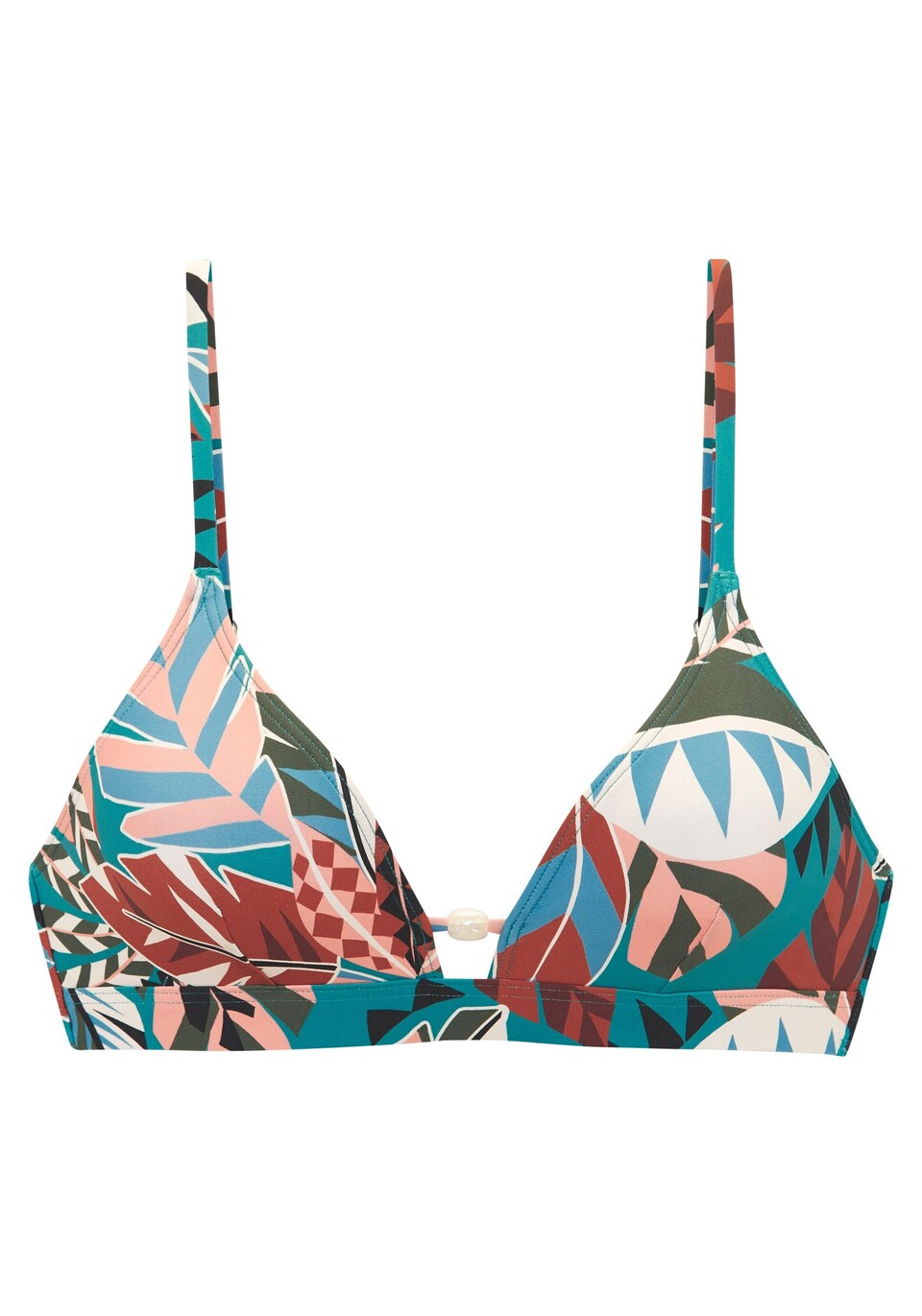 Bikiniöverdel aqua / persika / mörkröd