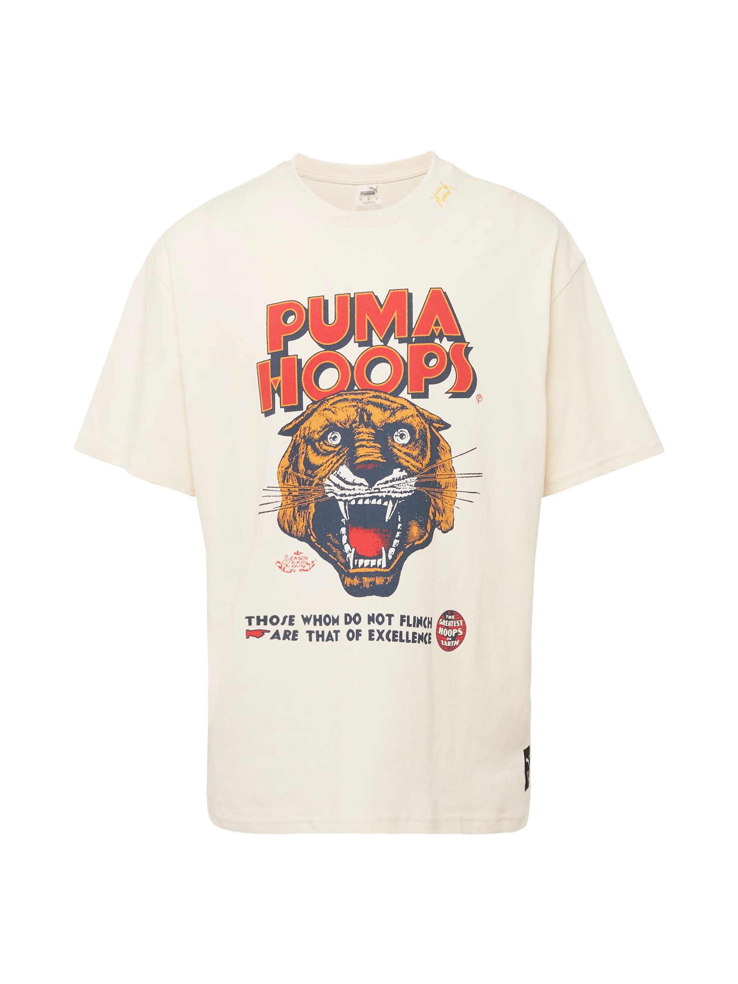 PUMA Функционална тениска 'Showtime'  морскосиньо / оранжево / червено / бяло
