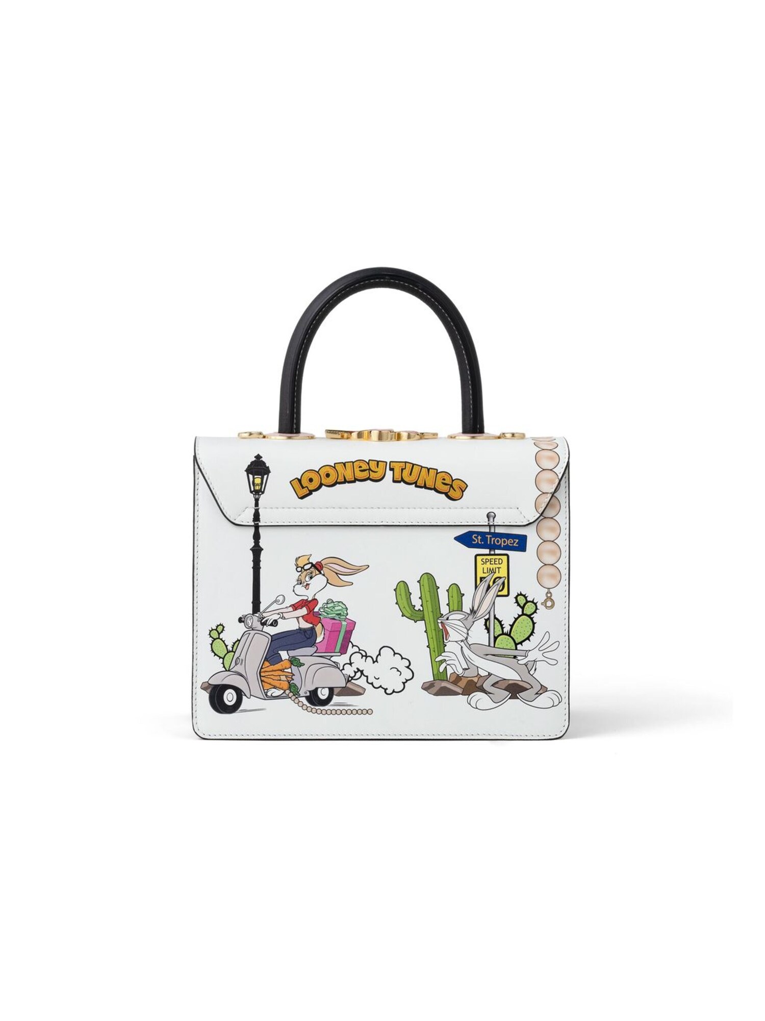 Braccialini Bolso de mano 'Audrey Print Looney Tunes'  blanco – imagen 3