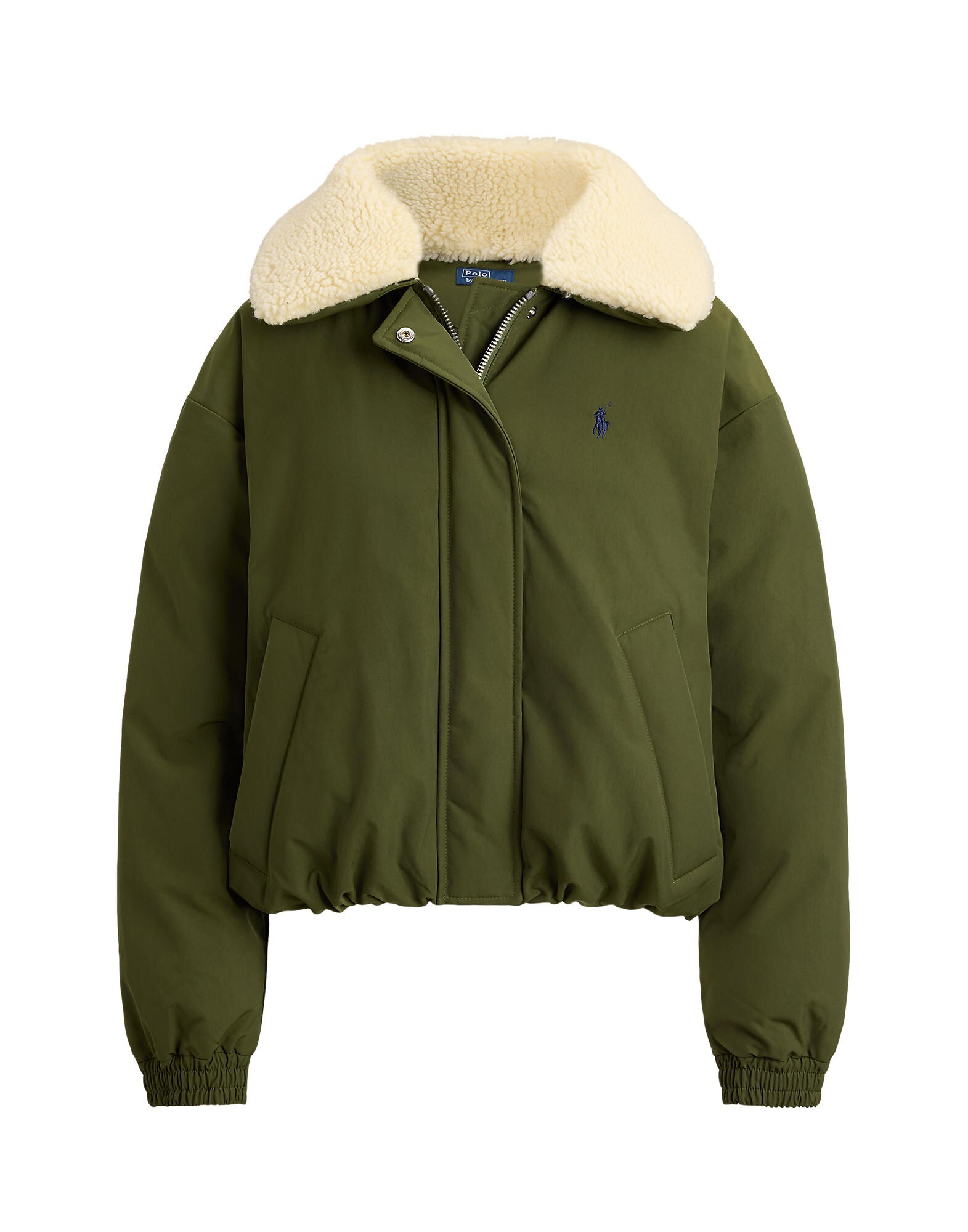 Polo Ralph Lauren Zimná bunda  olivová / šedobiela