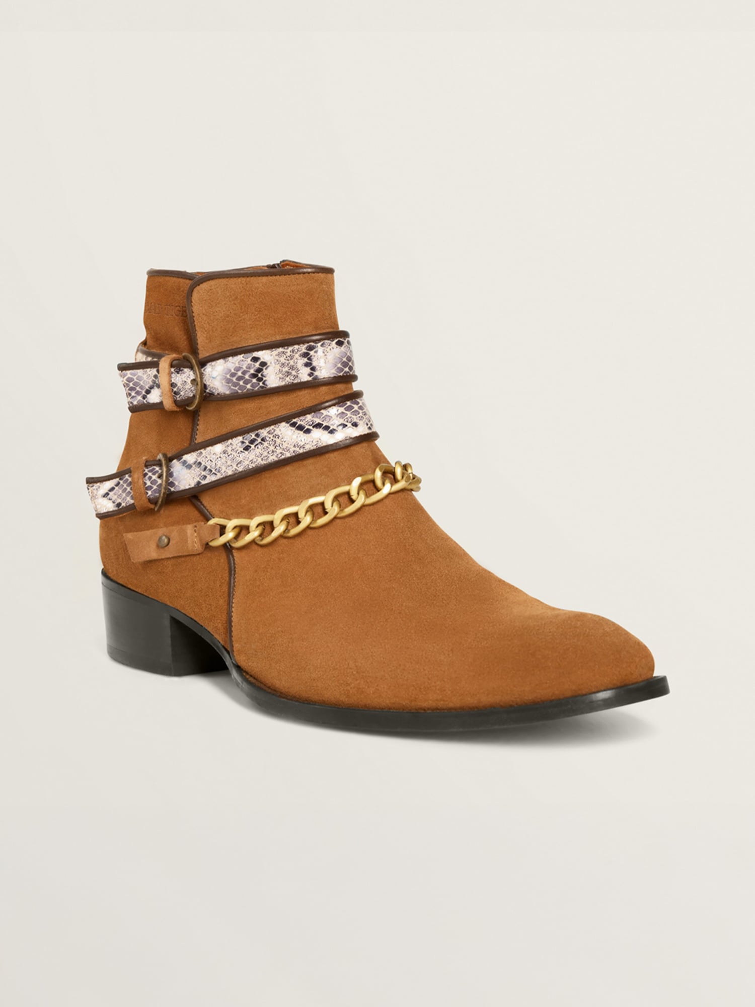 MAD TIGERS Botas 'SNAKE BUCKLE'  cognac