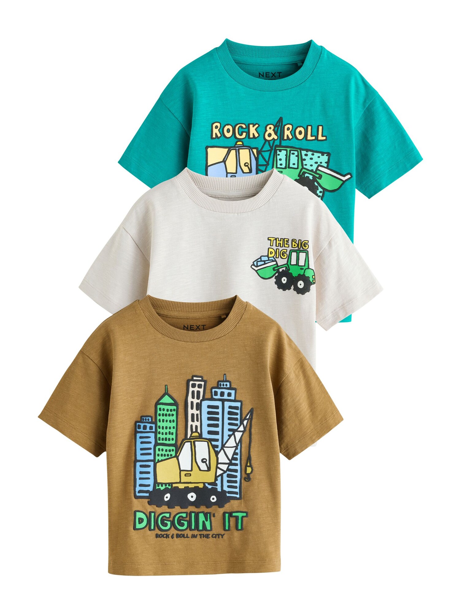 Next Tricou  albastru / maro / alb