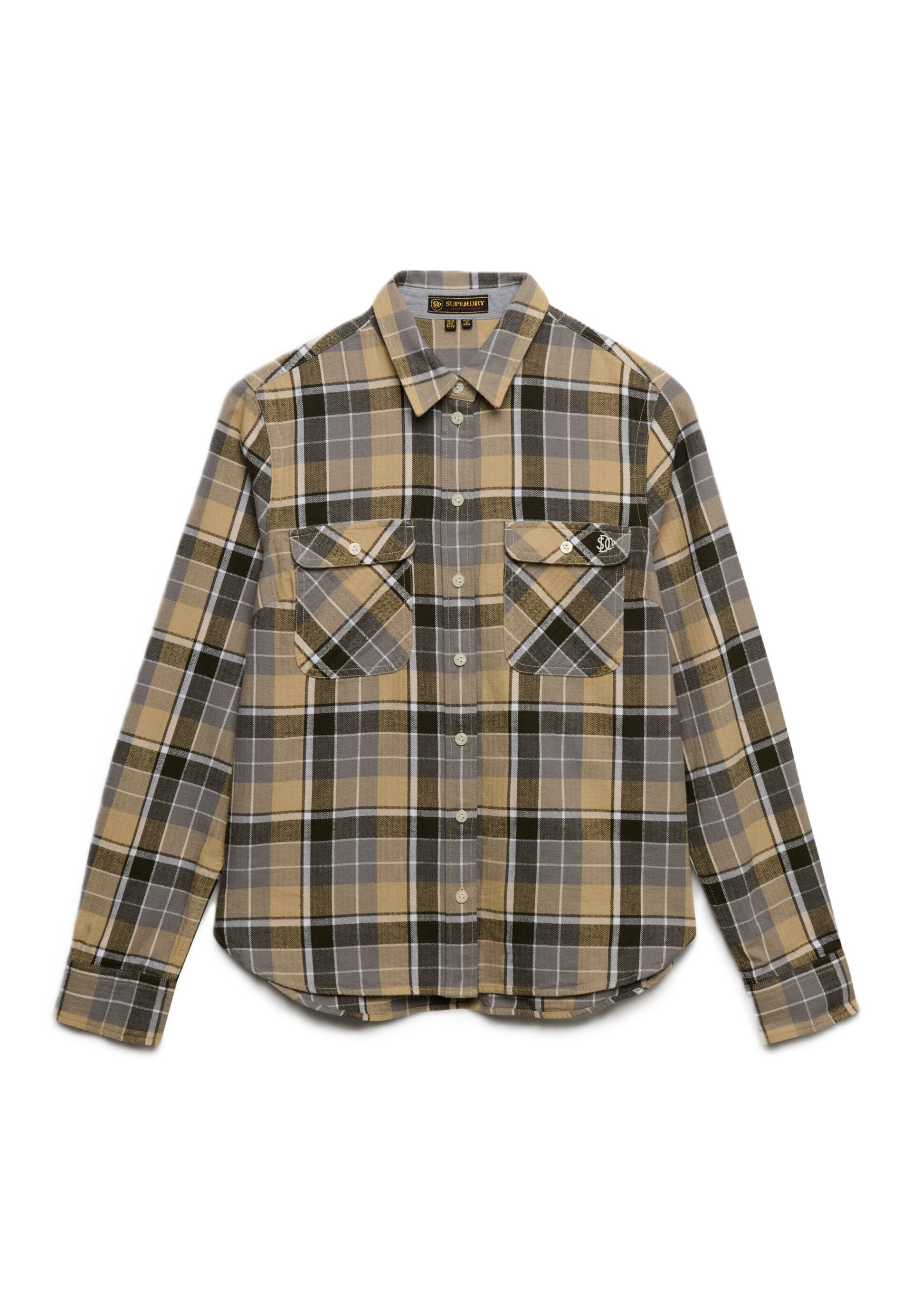 Superdry & Co Blus ljusbrun / grå / oliv dam