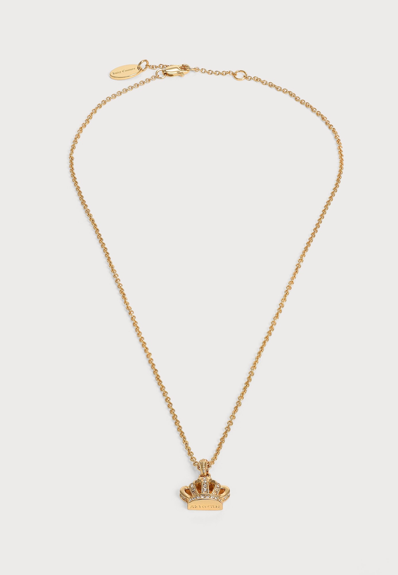 Juicy Couture Lanțuri Crystal Crown Pendant auriu / transparent