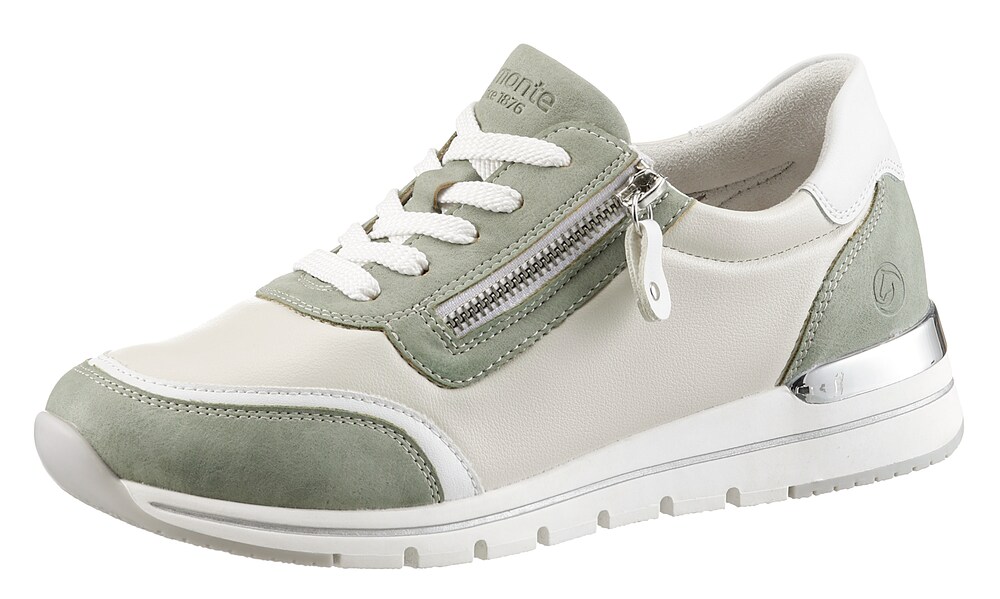 REMONTE Sneaker Damen Größe 36 khaki / dunkelgrün / silber / offwhite