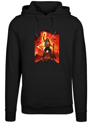 F4NT4STIC Sweatshirt ‘Stranger Things Hell Guitar- DTG Netflix TV Series’ Gemengde kleuren / Zwart